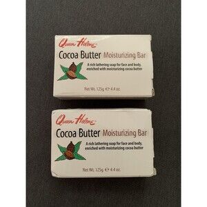 2 Queen Helene Cocoa Butter Moisturizing Bar Soap 4.4 oz. NEW SEALED NOS